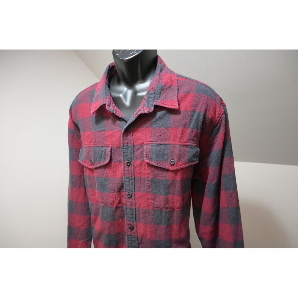 American Eagle Flannel Shirt Mens XXL Red Black Buffalo Plaid Cotton Excellent